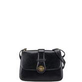 グッチ インターロッキングG 斜め掛け ショルダーバッグ ブラック レザー レディース GUCCI 【中古】